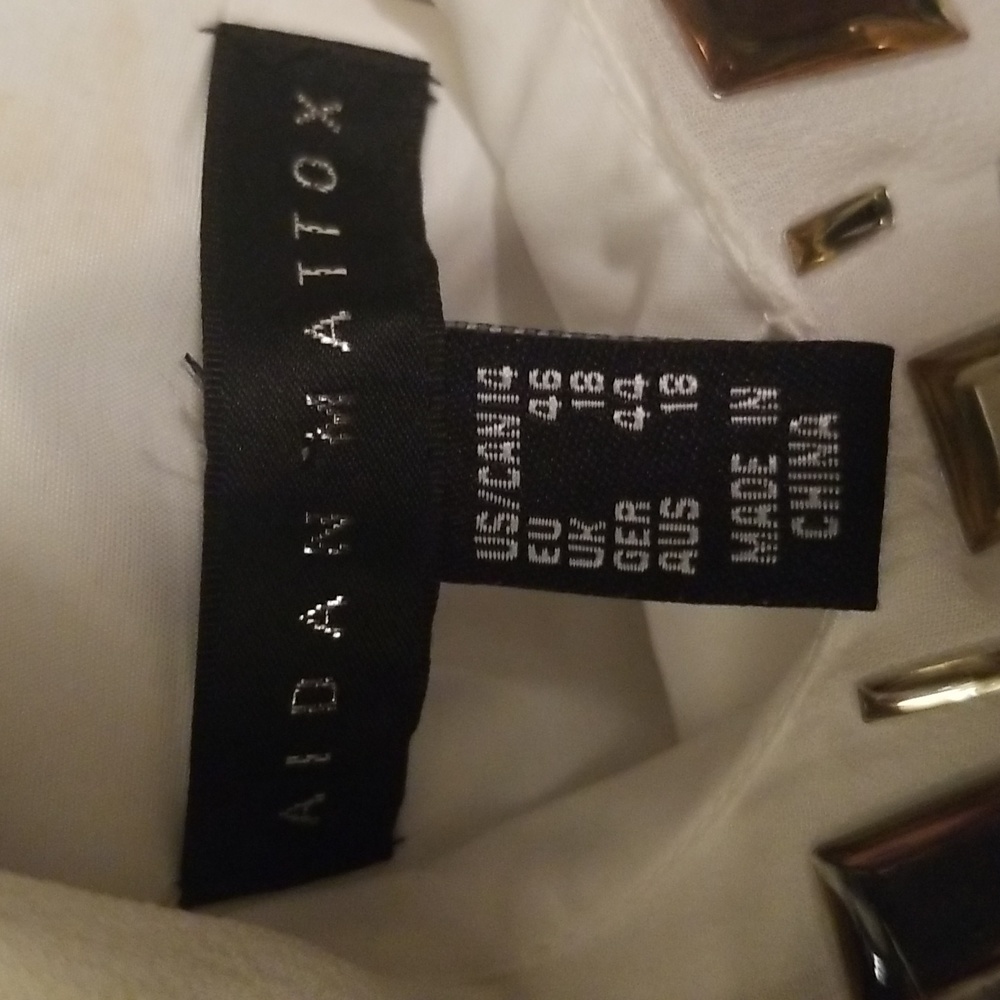 Women's Aidan Mattox Dress; Whie with Rhinestones; Size 14 - Picture 6 of 7